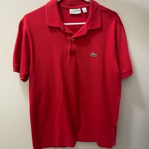 Lacoste polo t-shirt, red, size medium, gently used